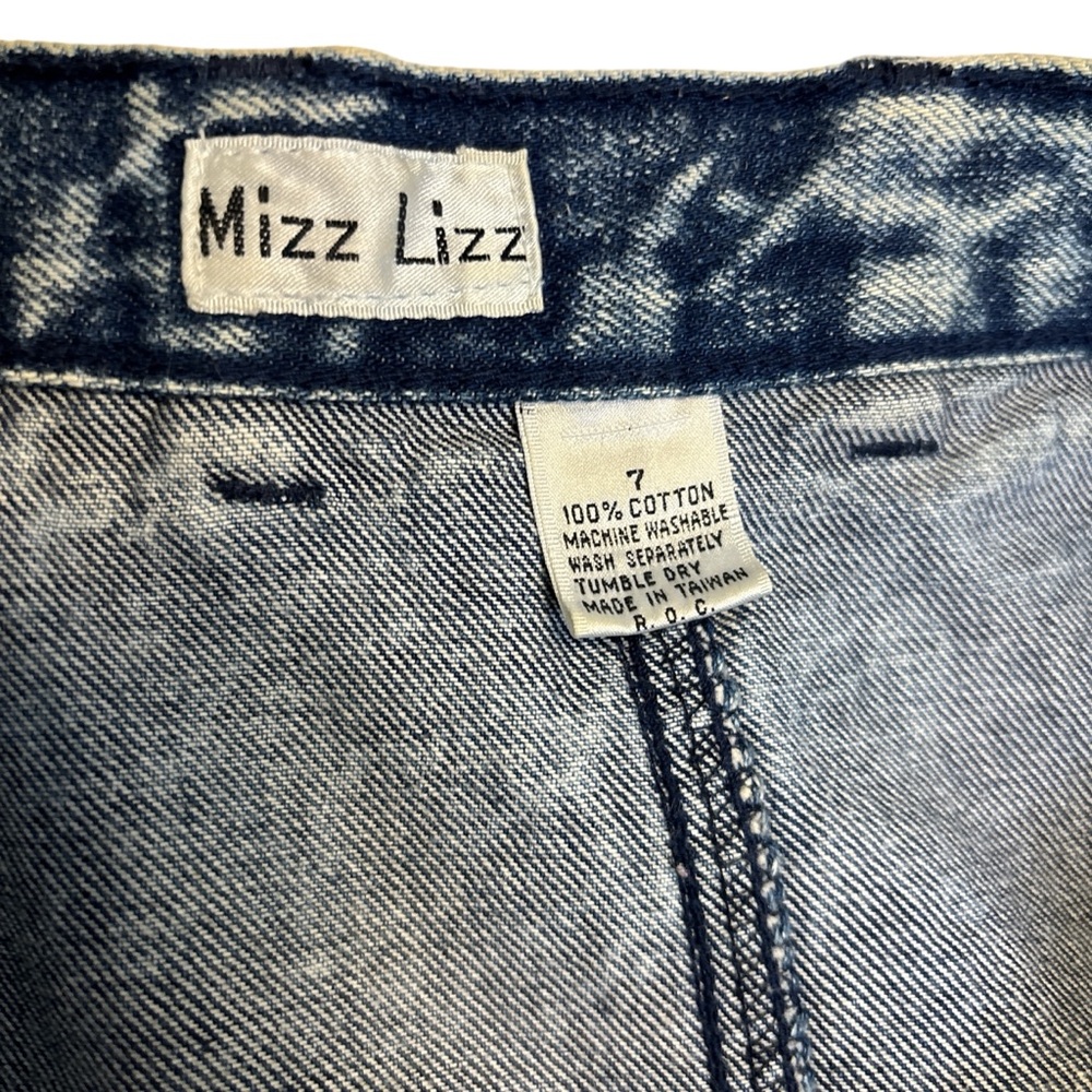 Vintage 80s Mizz Lizz Acid Wash Denim Skirt - Picture 4 of 7